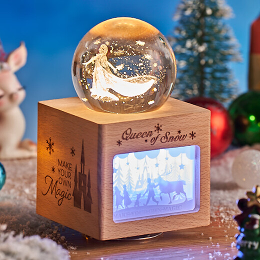Disney (Disney) Princesa Elsa Juguetes de pelota de cristal para niños Música congelada Box Música Box Night Light Girly Regalo Princess Elsa Elsa Crystal Ball Music Box [Box de regalo + bolsa de regalo]