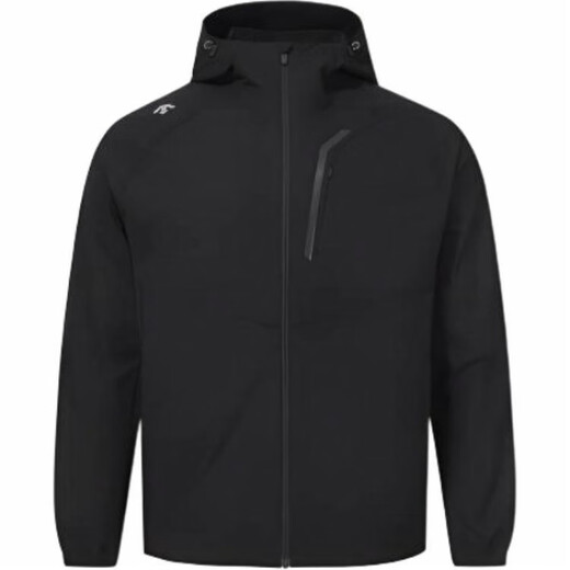 迪桑特（DESCENTE）RUNNING宽松拉链防风防水连帽长袖夹克外套男女同款 黑色 100