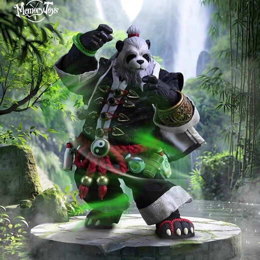 红同MEMORY TOYS魔兽熊猫人云游者吴青烈带特典发光可动人偶模型 默认盒损 拆封后不退不换