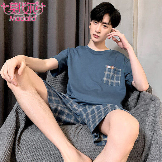 Modal Men's Pajamas 2025 Summer New Short Sleeve Thin Comfortable Breathable Loose Large Size Home Clothing Set Can Be Wear Outside HD9928 L