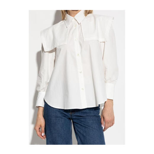 A.P.C.女士可拆卸宽领棉质长袖针织衫毛衣 白色 均码 |EU-38