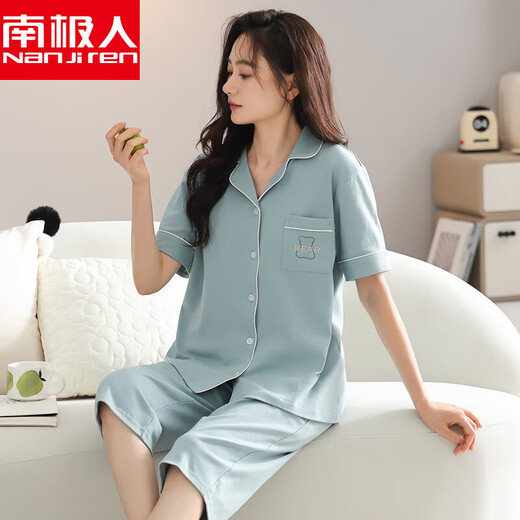 Antarktis Pyjama Frauen Sommer Xinjiang Baumwoll kurzärmelige Kumpelhosen 2025 neuer Stil für den Verschleiß im Freien und einen lässigen Anzug NXF 9896 M
