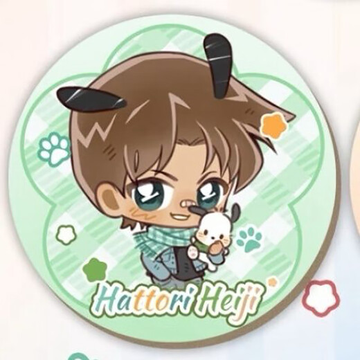 Detective Conan links up with the new 100-Yan Haibara Ai Sanrio Barji, the surrounding tinplate laser badge of 3882-3886, 5 pieces in a set, 58mm tinplate laser badge