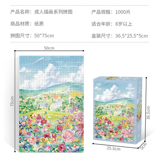 山头林村无图纸古部插画迪士尼漫威500/1000片拼图减压玩具 青梅1047+胶水