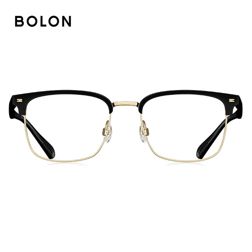 Bolon Tyrannosaurus Brille Myopia Gläses Rahmen Business Eyebrow Rahmen optischer Rahmen, der vielseitig für Männer und Frauen BJ6172 B12 Golden Gloss Black Rahmen + Yishi Road 1.67A4 (empfohlen innerhalb von 800 Grad)