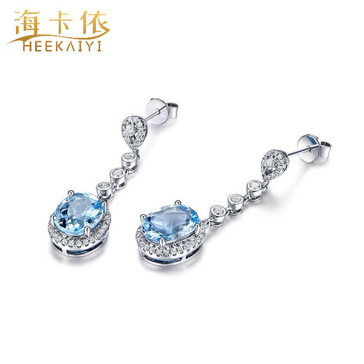 Haikai earrings for women, aquamarine earrings, luxury jewelry, Valentine’s Day, birthday gift for wife, girlfriend, selected aquamarine earrings