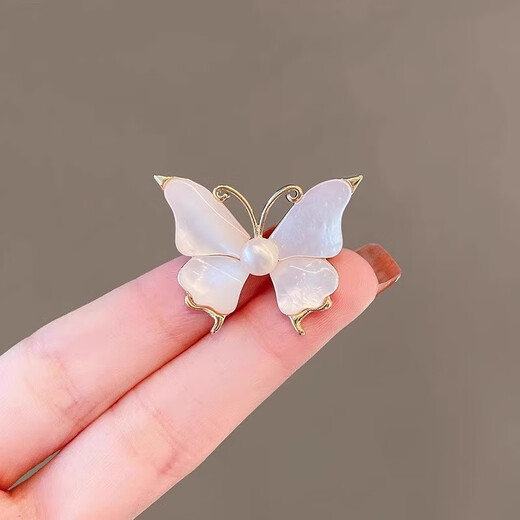 Blessing Fortune Pearl Butterfly Brooch Women's Accessories Mother-of-Fritillary Pearl Butterfly Brooch