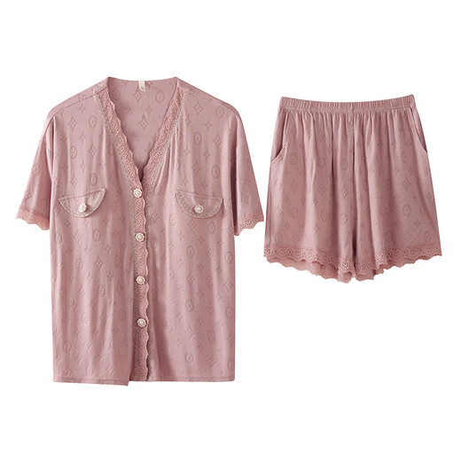 Pyjamas modal en V femmes en V Slemage 2025 Nouveau été cool shorts shorts à domicile avec poitrine poitrine 3527 2xl