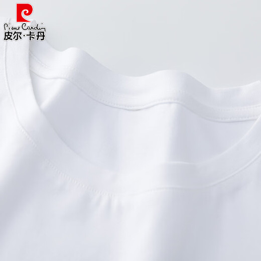 Pierre cardin summer 2025 new pure cotton white T-shirt for women short-sleeved loose temperament student versatile shoulder T-shirt top 9793 white short-sleeved M (recommended 80-105 Jin [Jin equals 0.5 kg])