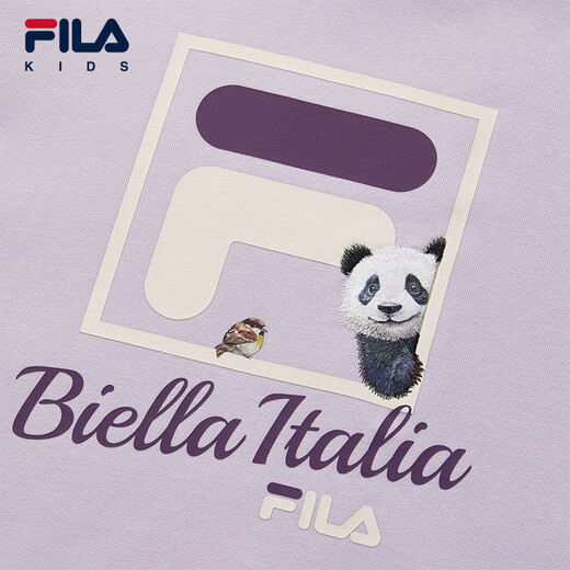 FILA [anti-bacterial] Fila Children's Children's Clothing Top 2025 Autumn New Style Comfortable Pullover Sweater for Men and Girls Sound Wave Purple-VT 150