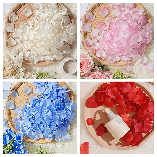 Fantasy fake petals, simulated white rose petals, proposal, birthday, wedding, hand-scattered flowers, romantic scene arrangement, light pink, 3 packs of 300 pieces