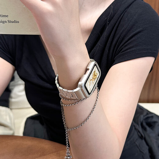 Shangmo es adecuado para la pulsera Huawei 1098/7/6Pro Strap Metal Cinturón de acero de tres plantas Summer Huawei 9 Smart Sport Sports Bindo de acero de acero-Color de la luz de la estrella Aplicable: Huawei Bracelet 10 correa [Versión general de la NFC]