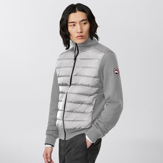 加拿大鹅（Canada Goose）HyBridge Huron男士全拉链羽绒针织夹克大鹅外套 6620M 9717 花灰石色 XL