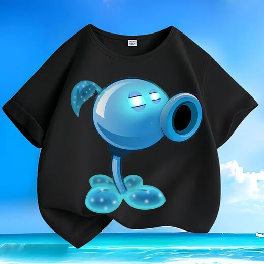 Andere Marken von Pflanzen gegen Zombies Sommer neue pure Baumwollmänner und Frauen kleine, mittlere und Kinder kurzärmelige runde Hals losen lässiges Top T-Sl Grün-KX724 Shooter 130 [Vorgeschlagene Höhe 120-130 cm]