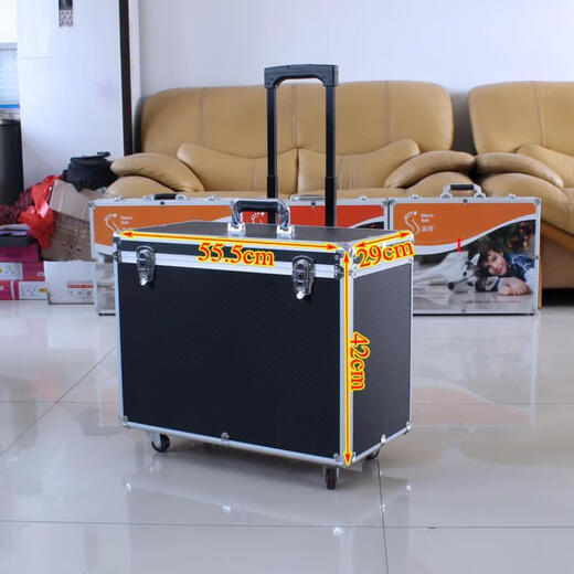 He Jiagong Furniture Seamless Touch-up Paint Multi-functional Aluminum Alloy Trolley Universal Wheel Repair Household Tool Box Hand Butterfly Lock* Trolley Box Empty Box 44*30*42)