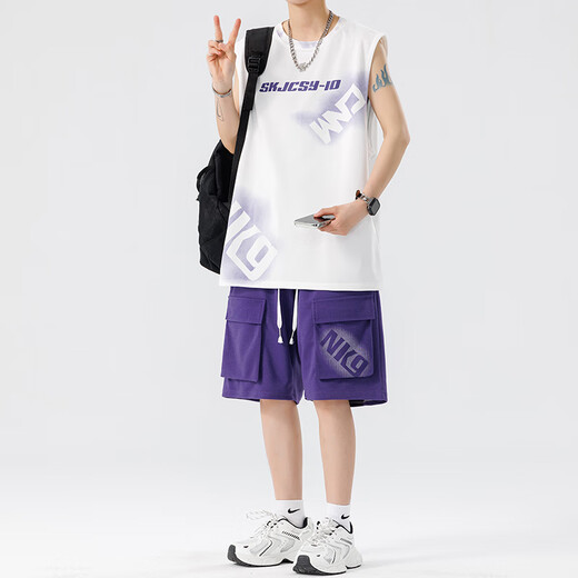 
Boledi teenager summer suit trendy boy high school junior high school students casual ice silk sleeveless T-shirt big children sports vest TZ6172 light green (vl+shorts) high quality 160 M 70-90Jin [Jin equals 0.5 kg]