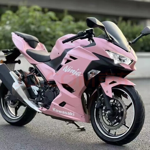 车兰达川崎忍者跑车Ninja400川崎H2四缸1000cc大牛街跑机车公路赛摩托车 粉色 牌证齐全可上牌