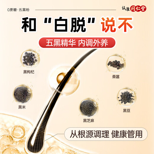 LiUhe Qiandun Nanjing Tongrentang Fünf schwarzes Pulver Fünf schwarze Maulbeer -Schwarz Wolfberry Schwarzer Sesam weiß schwarzes Haar Ernährungsmahlzeit Ersatz Lebensmittel