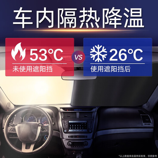蓝帅汽车遮阳挡前挡防晒隔热罩挡风玻璃侧窗车载车窗帘车用遮光板 内置加厚款-银色前挡14070