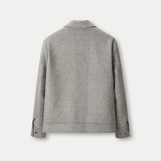 HLA Heilan Home Jacket Men's Lapel Warm Sheep Wool Soft Flat Jacket Men HWJAD4W126A Khaki Stripe D6 M 170/88A Recommended 125~136Jin Jin is equal to 0.5 kg