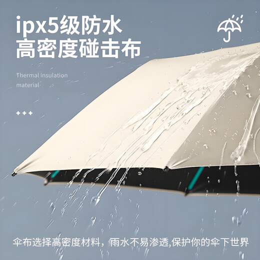 New 40-bone umbrella, folding automatic parasol, thickened vinyl, sunny and rainy umbrella, sun protection and anti-UV parasol, creative handle, extra large sun umbrella - black