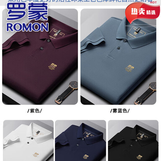 Футболка с короткими рукавами Romon Pure Cotton в летней новой высококачественной вышитой лацкане плюс размер универсальной мужской рубашки поло полуглавливания 6626 Deep Khaki M 48 [Рекомендуется 100-125 Jin [Jin равняется 0,5 кг]]]]]