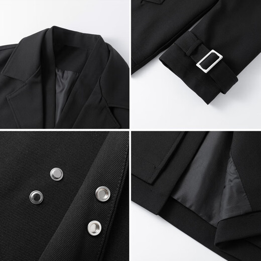 Nasawassup Lazy Men's Clothing Spring y Autumn New Style Handsome Faits Corean Trait Casual Trait Sense Boy Versátil Negro L [recomendado 110-130Jin [Jin equivale a 0.5 kg]]