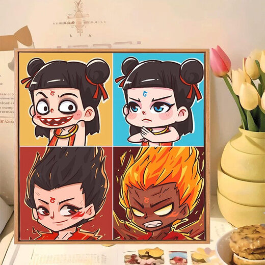 Clceyq Version von Nezha: Die Seeberiebel des Teufels Kind digitales Ölgemälde diy ao bing nezha cartoon Animation 2025 handgefertigt