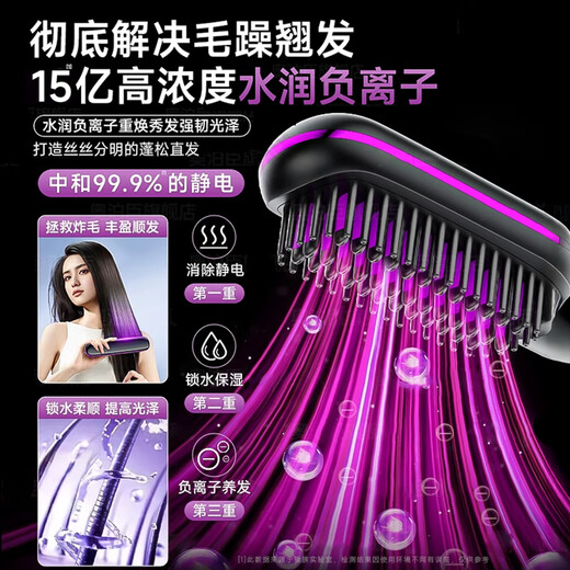 Forest wireless hair straightening comb with negative ions that won’t hurt your hair. Wireless portable anti-static comb for curly hair and straight hair. Two-in-one rechargeable mini hair straightening comb. Fluffy splint. Pearl white. 1.5 billion moisturizing negative ions that won’t hurt your hair.