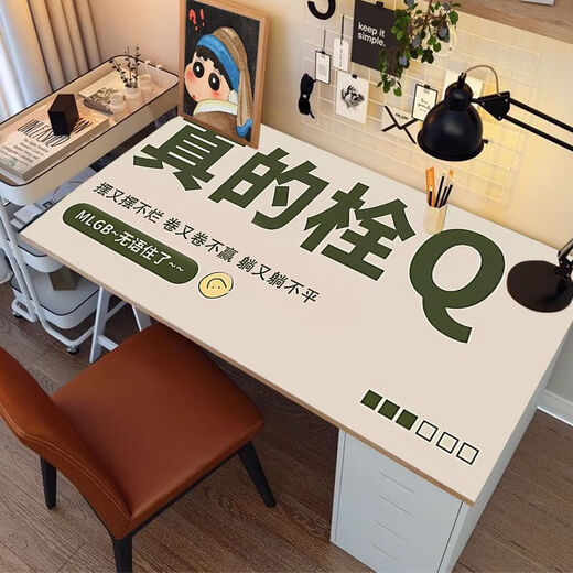 筏芯皮革鼠标垫创意超大号打工人文字桌垫女生励志电脑键盘垫办公室办 ZDA皮革-打工人文字B3523 160*50cm