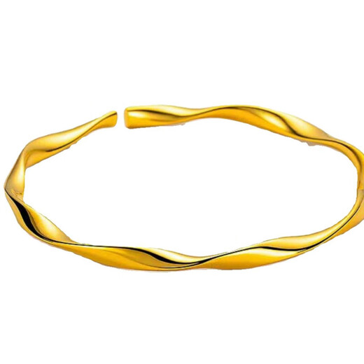 Dewey Van Mobius 9999 solid gold silver-covered gold bracelet solid 18K gold wedding gift bracelet for girlfriend and best friend Mobius bracelet 56 inner diameter (gold layer plus