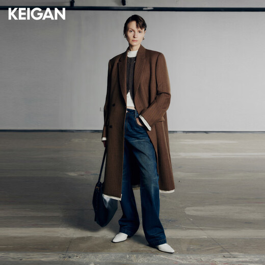 Keigan/Eröffnungsraum Ruf Gott Hosen vier Jahreszeiten importiert japanische modische Drei-Druck-Linie hohe Taille Straight Jeans Frauen VTG Fliesen Blau M 36