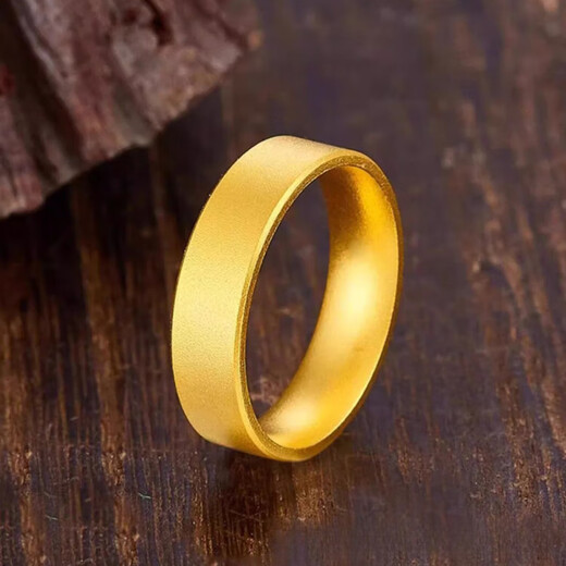 Dewey Fan gold-plated silver 999 ancient method safe and sound ring 24k ring light luxury niche plain ring as a gift for the target person safe and sound ring (gold about 0.4) No. 8