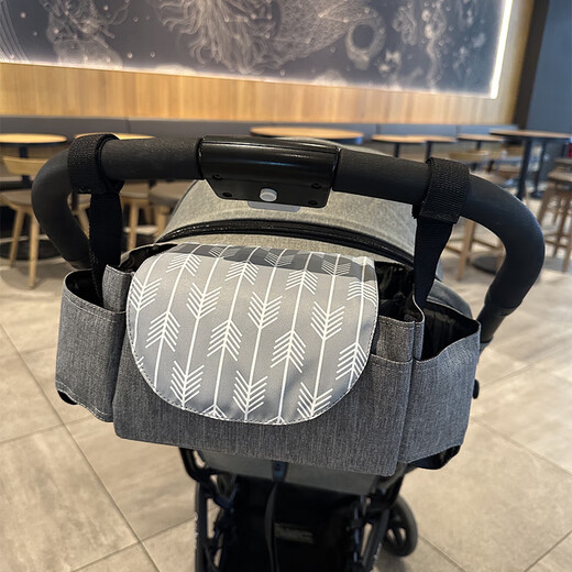 Stroller hanging bag Nordic style stroller hanging bag Storage bag Multifunctional bottle storage bag New life Light gray_Twilight Star River