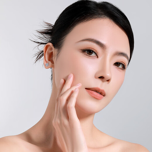 Mengjinyuan PT950 Sugar Cube Earrings Platinum Car Flower Sunflower Earrings as a Birthday Gift for My Girlfriend