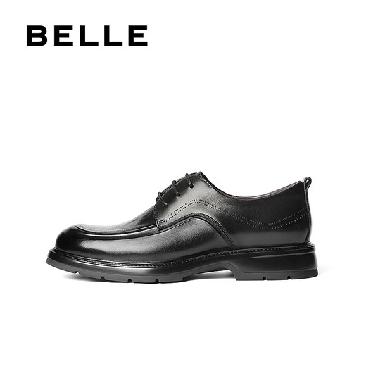 Belle Commuting to Work Leather Shoes for Men 25 New Shopping Mall Style Cow Leather Casual Business Shoes 8TS01CM5 Plus Velvet Black - Single Liner 39 (245mm)