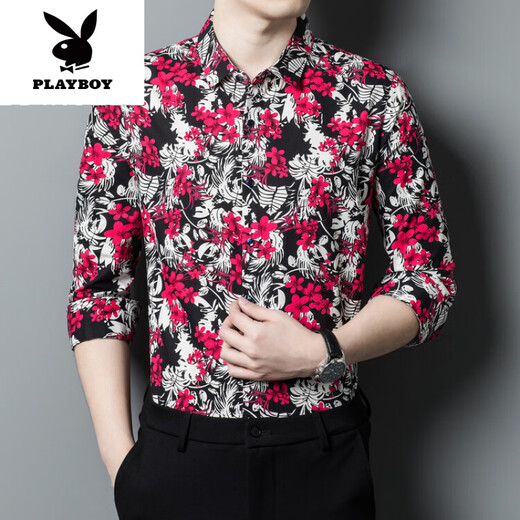 
Playboy (PLAYBOY) cotton middle-aged and young shirts for men's spring and autumn trend floral Korean shirts cotton long sleeves 2025 new long sleeve new product 9905 yellow M 165[105Jin[Jin equals 0.5 kg]-120Jin[Jin equals 0.5 kg]]