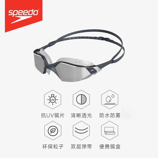 Speedo swimming goggles rimless large field of view women's high-definition anti-fog waterproof swimming goggles for men and women blue_purple_transparent color (non-coated) flat light