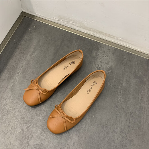 S.SOFEA zapatos de frijoles estilo hadas cómodos zapatos de tacón plano suave para mujeres Spring 683-10 Negro 38