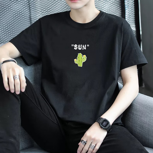 啄木鸟（TUCANO）纯棉短袖t恤男潮牌夏季青少年初中高中学生帅气半袖体恤夏装衣服 HG-T9918白色 M (110斤以下)