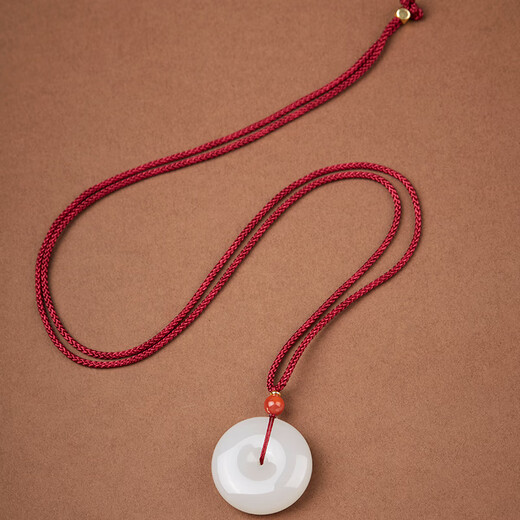 Colorful Yunnan Hotan Jade Peace Buckle Pendant White Jade Green White Jade Pendant Men and Women Couple Jade Pendant Jade Pendant Necklace Holiday Gift