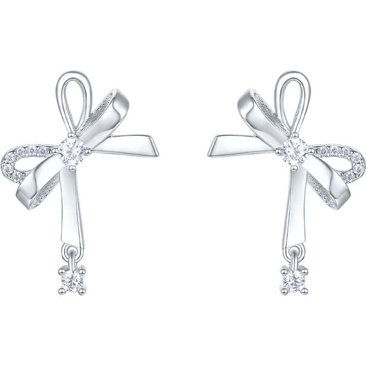 Saturday Fortune Earrings Women's Bow Earrings S925 Silver High-Quality Birthday Gift J0914935 Pair