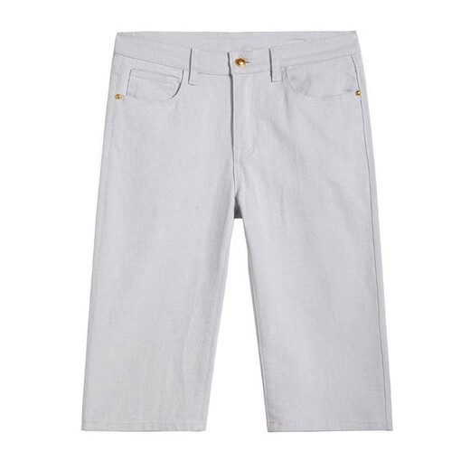 Hongkong High-End-High-End-Laiser-Tennis Tennis Cropped Jeans 2025 SOMMER NEU LOSSES LOUSE ERHALTEN All-Match 7-Frequenz-Hosen 679-Beige Sieben geplant 28 28