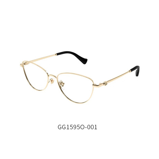 Gucci glasses frames, stylish metal letters, cat eye glasses frames, can be equipped with myopia lenses, gold 1595O-001
