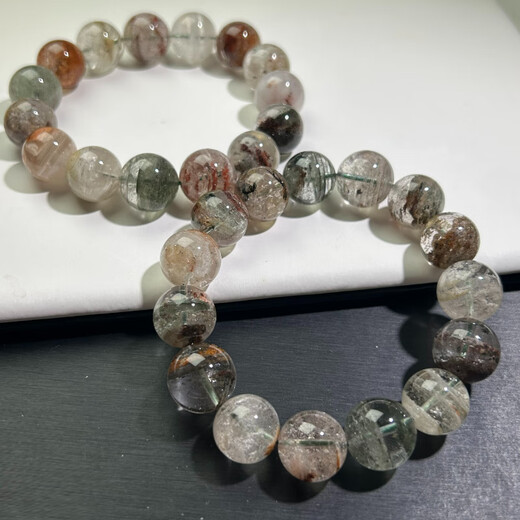 Bracelet de cristal fantôme à mille couches pour quatre saisons Natural Full Full Ghost Greed Red Ghost Bread Bracelet QCSJ12244 Perle Diamètre d'environ 12 mm