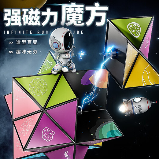 Beibei's three-dimensional, ever-changing, infinite magic cube geometric 3D alien children's unzipped black technology deformation little toy boy 12 alien magic cube