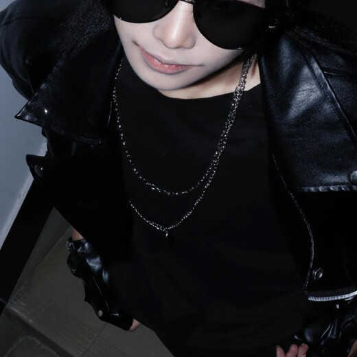 Apocalypse Century Black Blind Men and Women Same Style Motorcycle Cos Suit Leather Coat Men's Loose Handsome Jacket Trendy Ins Leather Jacket Top Black Black Blind Man Same Style L