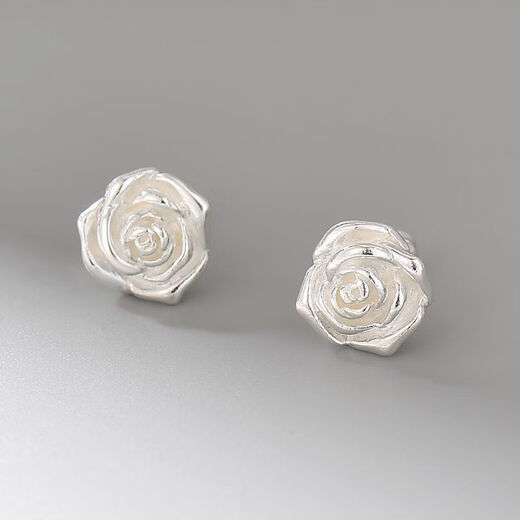 MHFDO999 sterling silver camellia earrings earrings pure silver sleep-free ear piercing screw ear jewelry S999 sterling silver camellia earrings 5.12g 10% off for a limited time