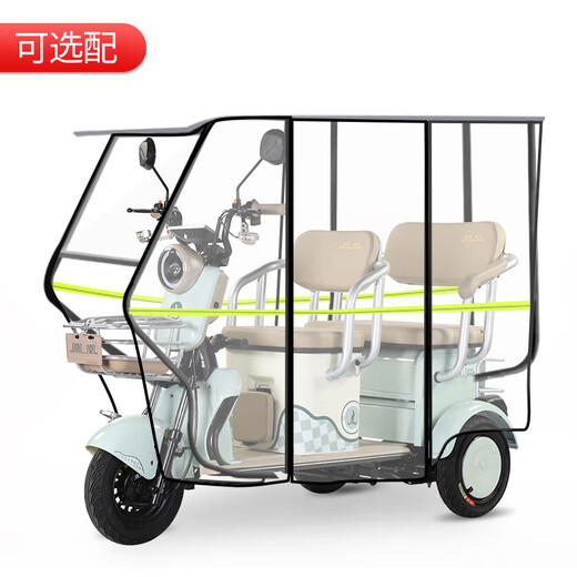 Phoenix (Phoenix) new Jiaolong electric tricycle household electric motorcycle adult three-wheel leisure cargo double row battery car 600W+48V24A black gold + battery life about 45 kilometers