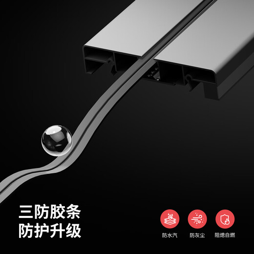 国际电工轨道插座明装 壁挂式可移动墙壁排插 智能数显定时总控带灯带厨房餐边柜滑轨 屏显款50cm+3 黑色